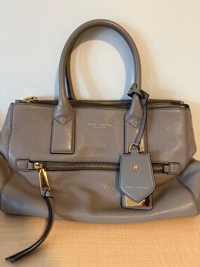 Marc Jacobs Empire City Gray Leather Satchel Bag